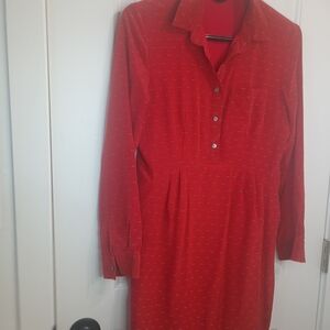 Steven Alan Red Long Sleeve Dress